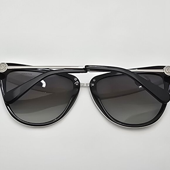 Michael Kors MK6039 Abela II Black Silver Frame Grey Lens Cat Eye Sunglasses - Picture 9 of 13